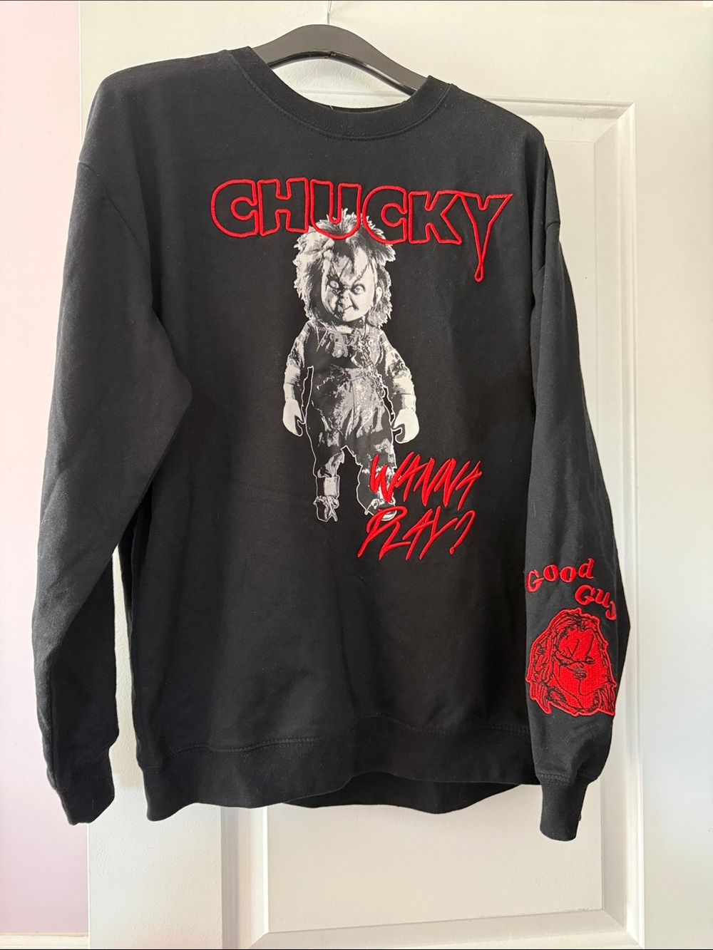 Chucky Graphic Black Crewneck Sweatshirt - Horror Movie Pullover